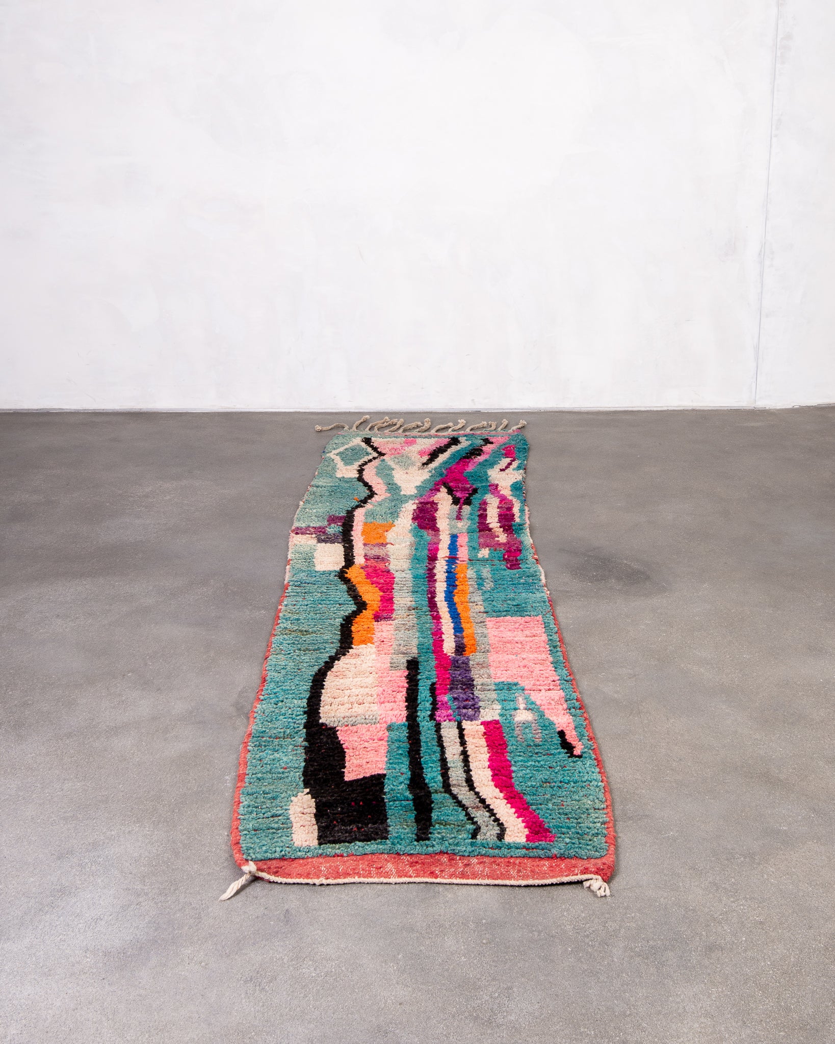 Modern designer handcrafted Berber rug from morocco Boujad with beautiful colors and patterns